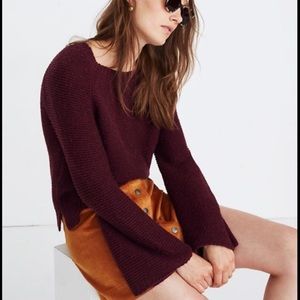 Madewell Maroon Wide Sleeve Pull Over Sweater
